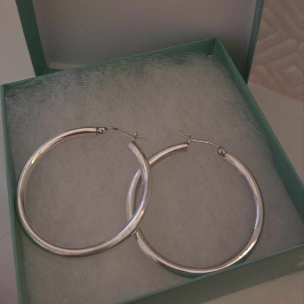 Chic Silver Hoop Earrings